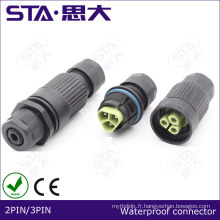 2 Core 2pin BLACK Pigtail Plastics étanche IP65 led connecteur pour bande lumineuse mâle femelle 40 cm/paire Applicable 18awg